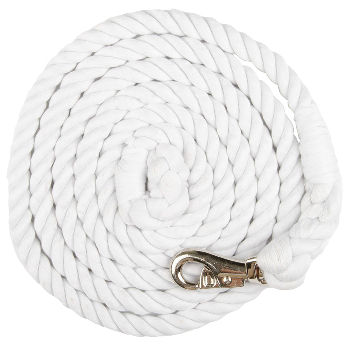 Jeffers Colorful Cotton Horse Lead Ropes w/ Nickel Bull Snap, 10' L - White  