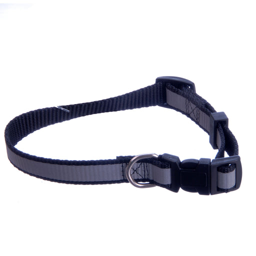 Jeffers Reflective Stripe 5/8" Adjustable (10"-16"L) Collar - Black  