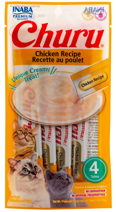 Churu Chicken Puree Lickable Cat Treat, 4-pk -   