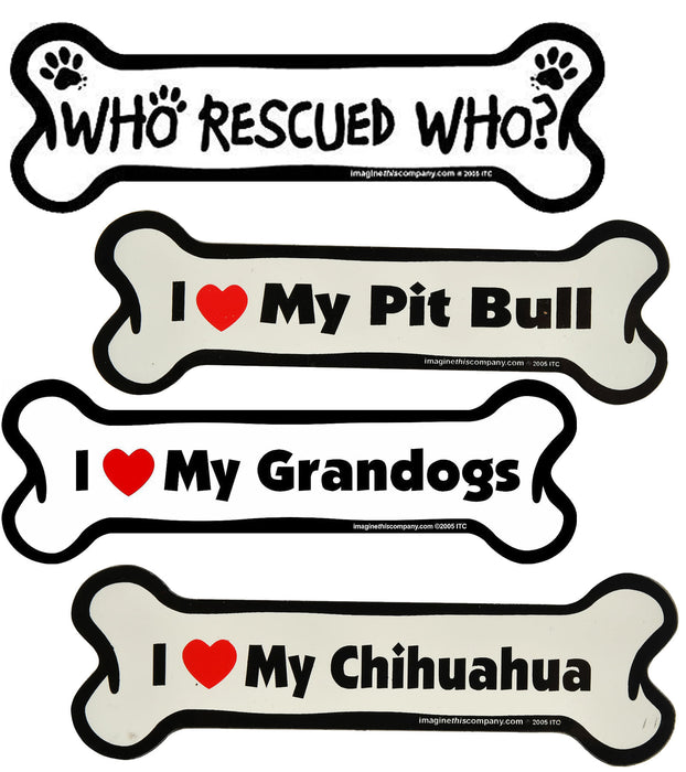 Bone Magnets, 7" x 2.25" - I Love My Rescue  