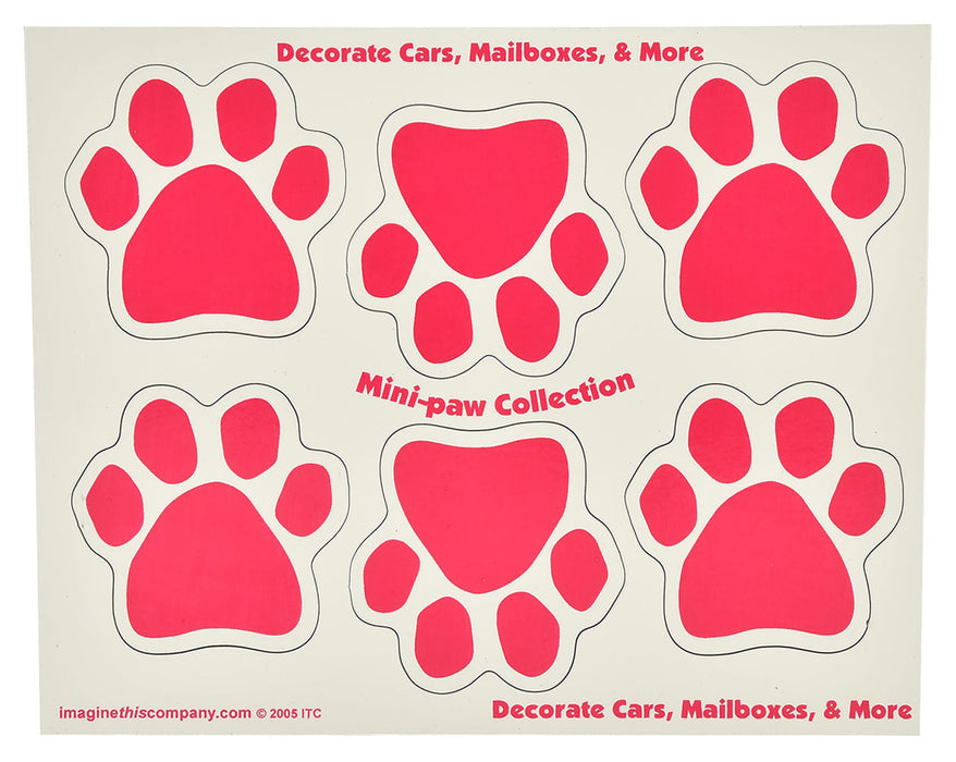 6 Mini-PAWS Magnets - Pink  