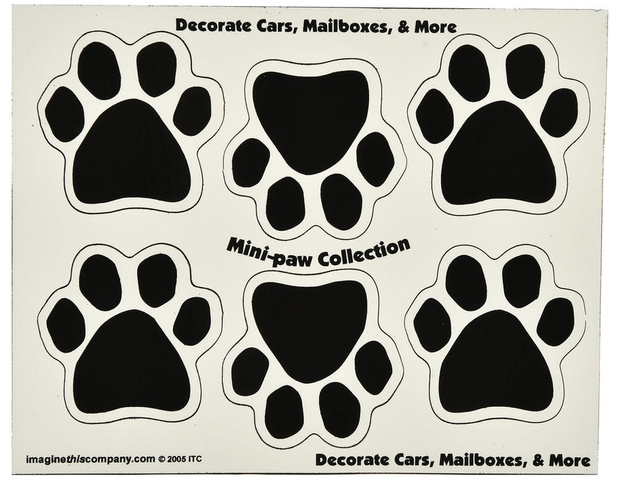 6 Mini-PAWS Magnets - Black  