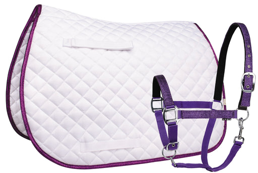 Lettia Sparkle All-Purpose Saddle Pad & Breakaway Halter - Purple  