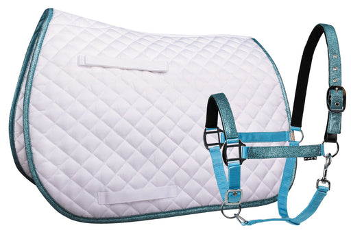 Lettia Sparkle All-Purpose Saddle Pad & Breakaway Halter - Blue  