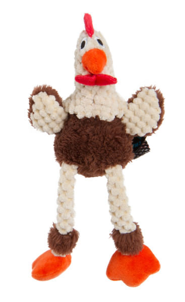 Brown Skinny Rooster Dog Toy - Small  