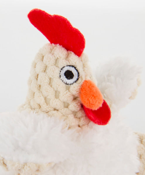 Fat White Rooster Dog Toy - Small  