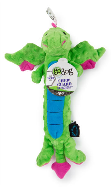 Skinny Green Dragon Dog Toy, Large -   