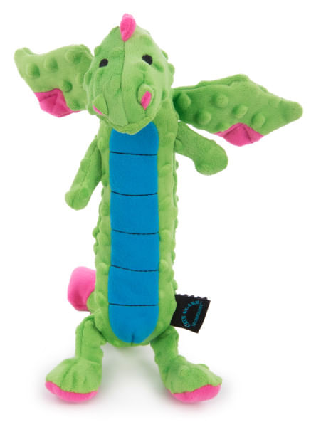 Skinny Green Dragon Dog Toy, Large -   