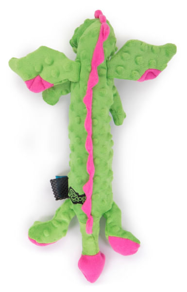 Skinny Green Dragon Dog Toy, Large -   