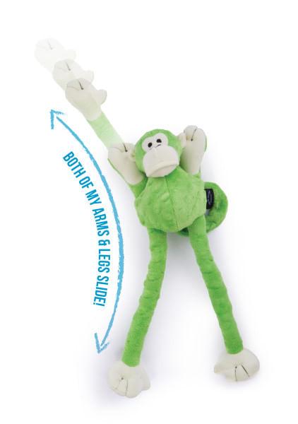 Crazy Tugs Green Monkey Dog Toy, Large -   