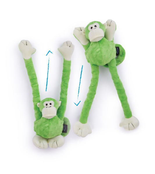 Crazy Tugs Green Monkey Dog Toy, Large -   