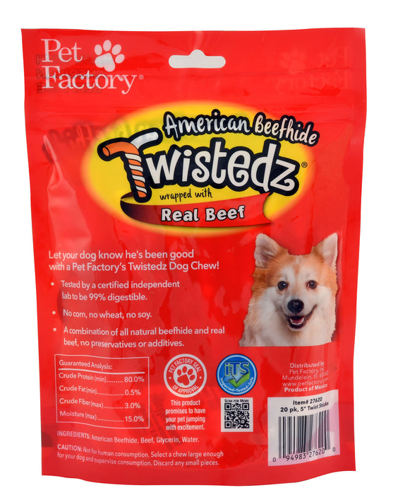 Twistedz 5" Beefhide Twist Sticks Wrapped with Real Meat, 20-pk - Chicken  