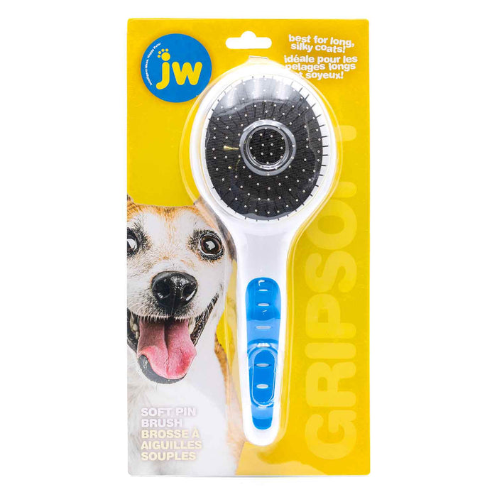 GripSoft Pin Brush for Dogs & Cats, 10"L