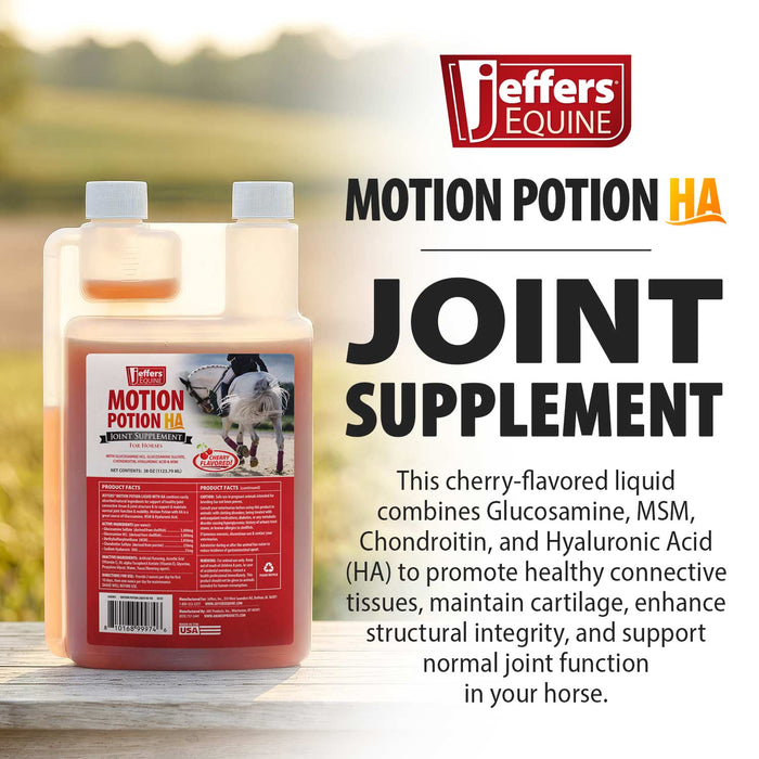 Suplemento líquido para articulaciones equinas con HA Jeffers™ Motion Potion