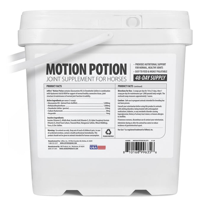 Suplemento para articulaciones en pellets Jeffers Motion Potion para caballos