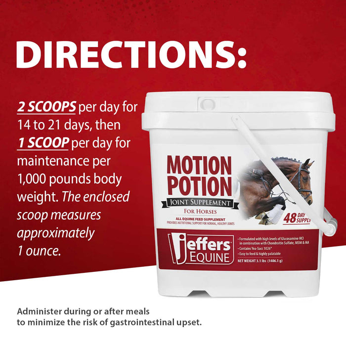 Suplemento para articulaciones en pellets Jeffers Motion Potion para caballos