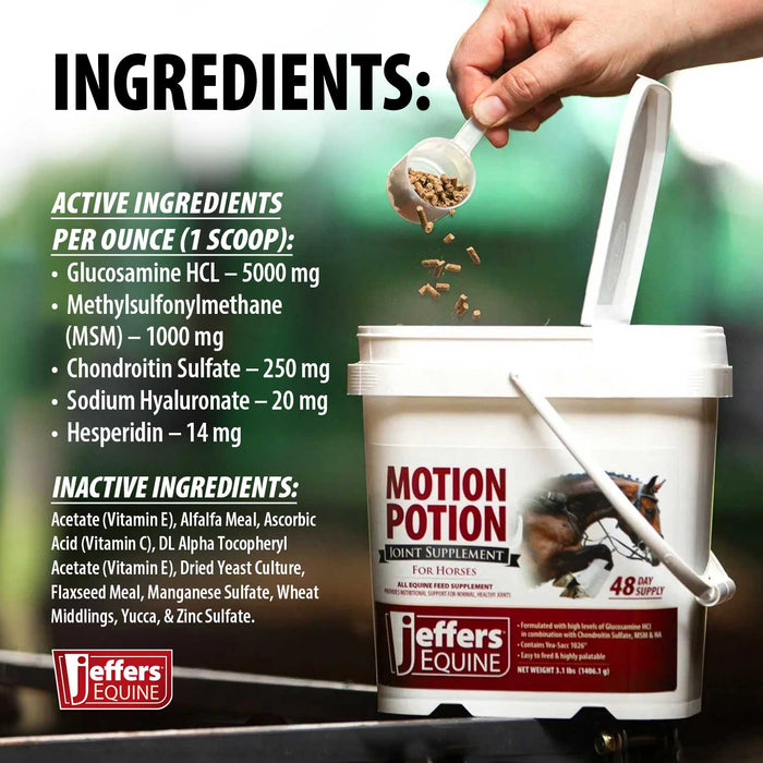 Suplemento para articulaciones en pellets Jeffers Motion Potion para caballos