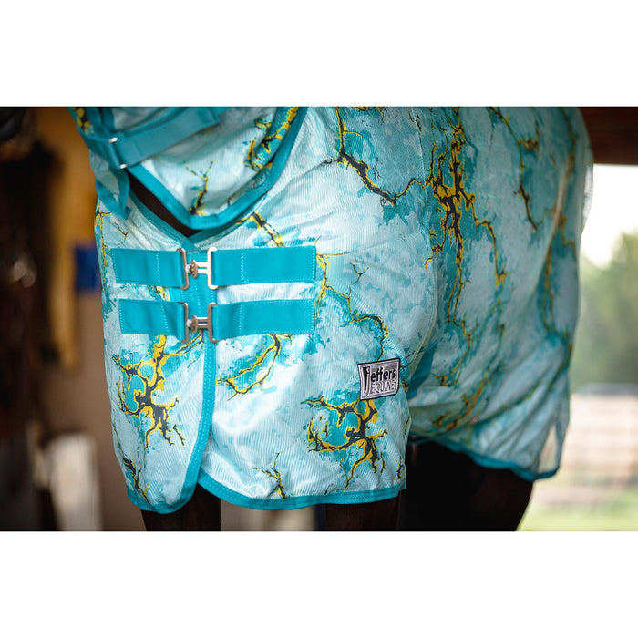 Jeffers Expression 'Bisbee Blue' Combo Neck Horse Fly Sheet - 84 in  