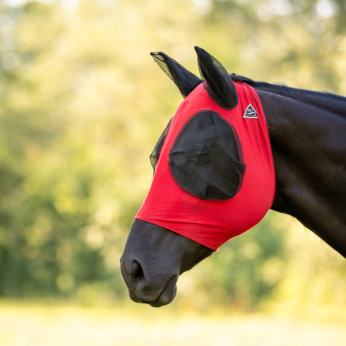 Lycra Fly Mask with Ears for Horses - Jeffers Red Full 