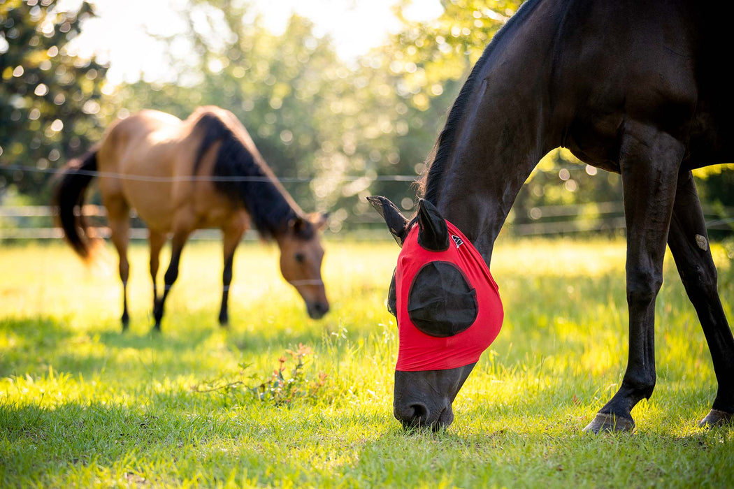 Lycra Fly Mask with Ears for Horses - Jeffers Red Full 