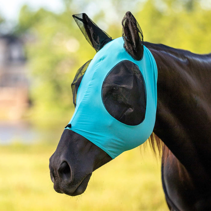 Lycra Fly Mask with Ears for Horses - Jeffers Turquoise Full 