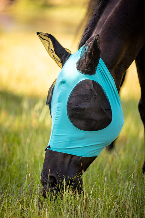 Lycra Fly Mask with Ears for Horses - Jeffers Turquoise Full 