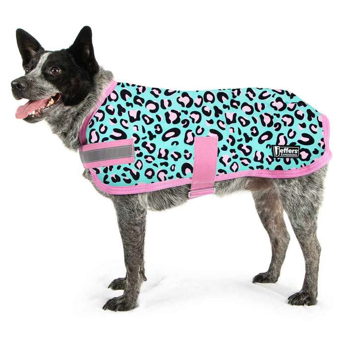 In Stock Now! Jeffers Expression Dog Coat, Party Cheetah