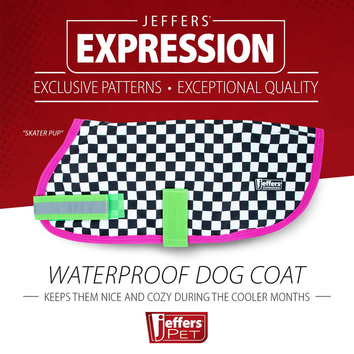 In Stock Now! Jeffers Expression Dog Coat, Skater Pup