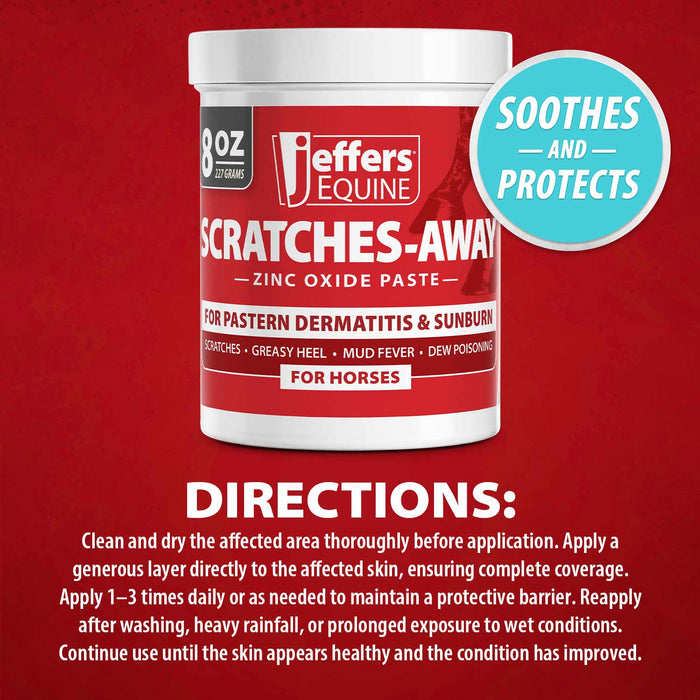 Jeffers Scratches Away Zinc Oxide Paste for Horses, Scratches, Greasy Heel & Pastern Dermatitis