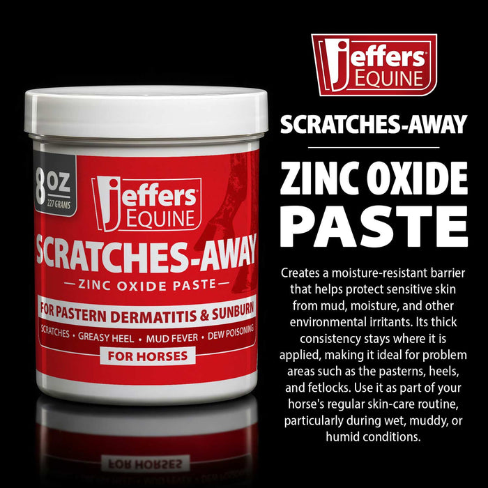 Jeffers Scratches Away Zinc Oxide Paste for Horses, Scratches, Greasy Heel & Pastern Dermatitis