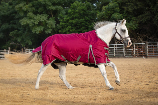 Jeffers 1680D Romper Stomper Horse Blanket, 240g - Maroon/Dark Gray 84 in 