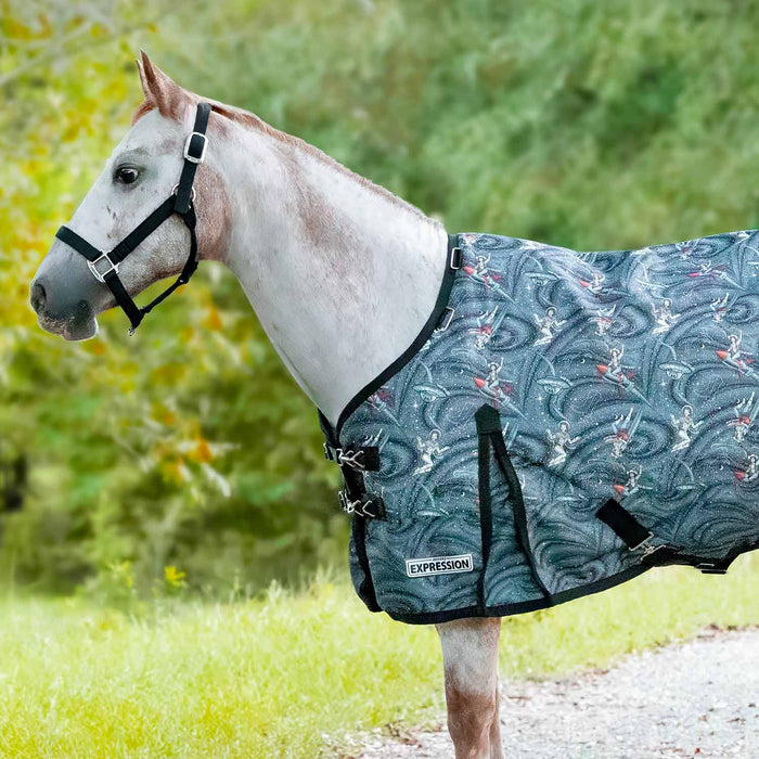Jeffers Expression Pony 1200 Denier Medium Weight Standard Neck Turnout Blanket, 240g Fill
