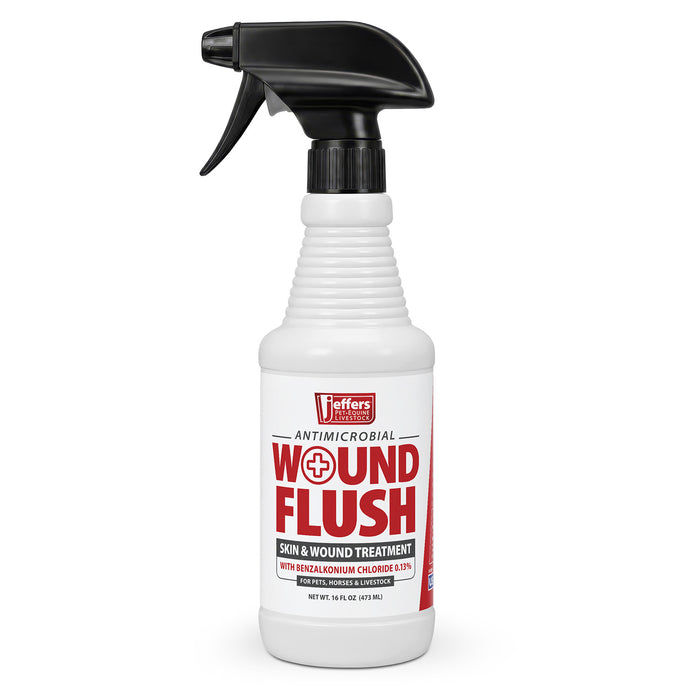 Jeffers Antimicrobial Skin & Wound Flush Spray with Aloe Vera for Pets, Horses & Livestock – 16 ounce