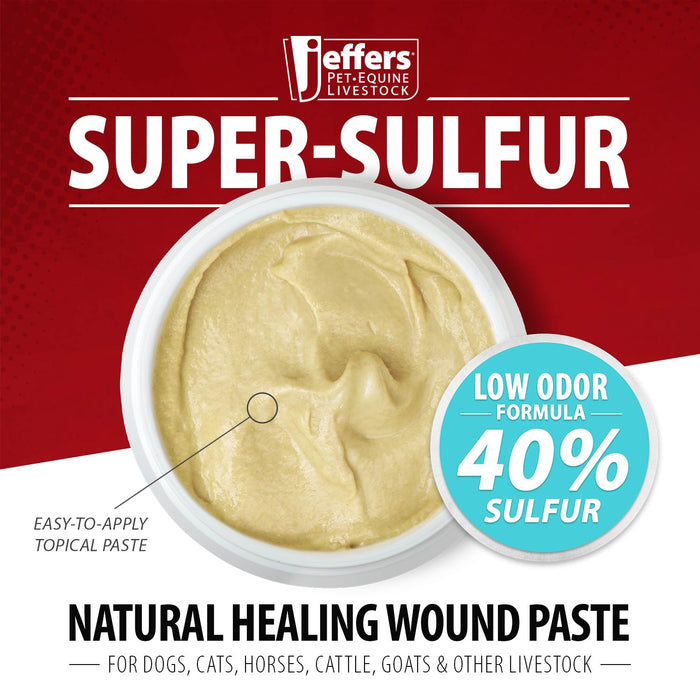 Jeffers Super-Sulfur Skin & Wound Healing Paste for Pets, Horses, & Livestock