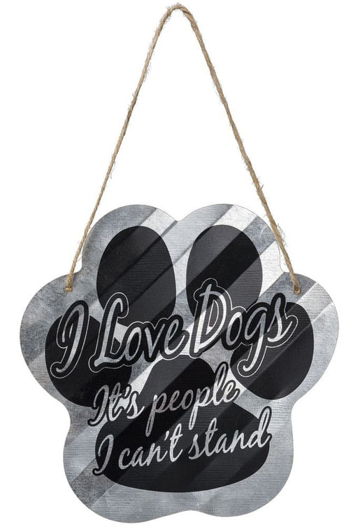 Dog Paw or Bone Print Sign - I Love Dogs…  