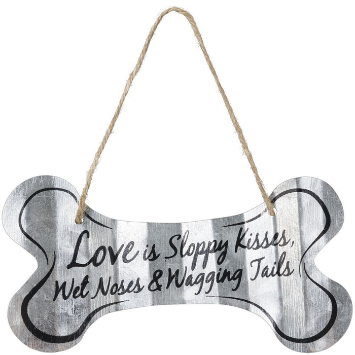 Dog Paw or Bone Print Sign - Love Is Sloppy Kisses…  