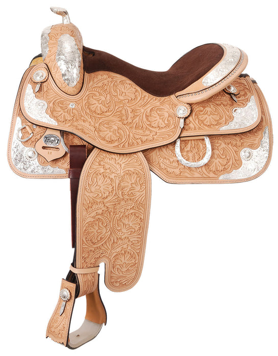 Light Oil Premium Imperial Silver Show Saddle - 16" Premium Imperial Silver Show Saddle  