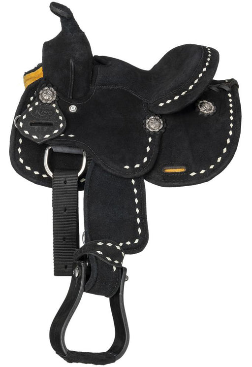 King Series Mini Stratford Suede Barrel Saddle - Black  