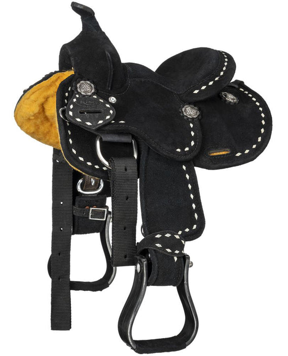 King Series Mini Stratford Suede Barrel Saddle - Black  