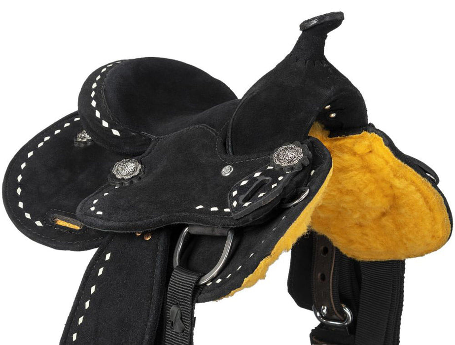 King Series Mini Stratford Suede Barrel Saddle - Black  