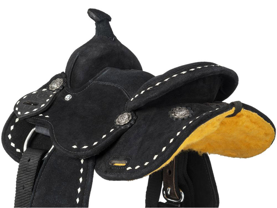 King Series Mini Stratford Suede Barrel Saddle - Black  