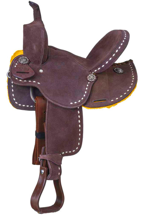 King Series Youth Stratford Suede Barrel Saddle - Brown 13 in 