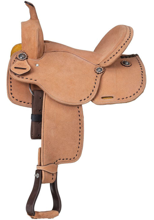 King Series Youth Stratford Suede Barrel Saddle - Natural 13 in 