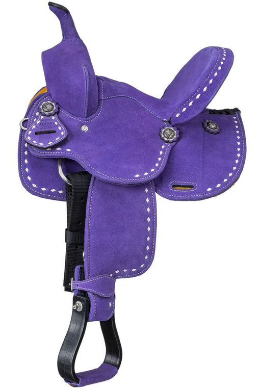 King Series Youth Stratford Suede Barrel Saddle - Purple 13 in 