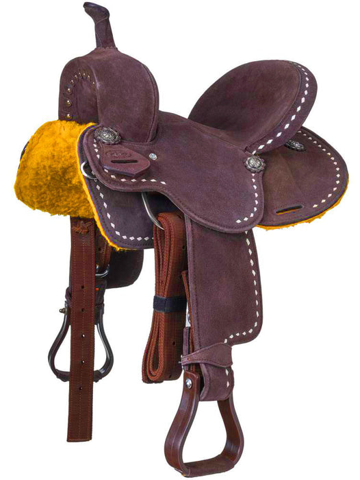 King Series Youth Stratford Suede Barrel Saddle - Brown 13 in 