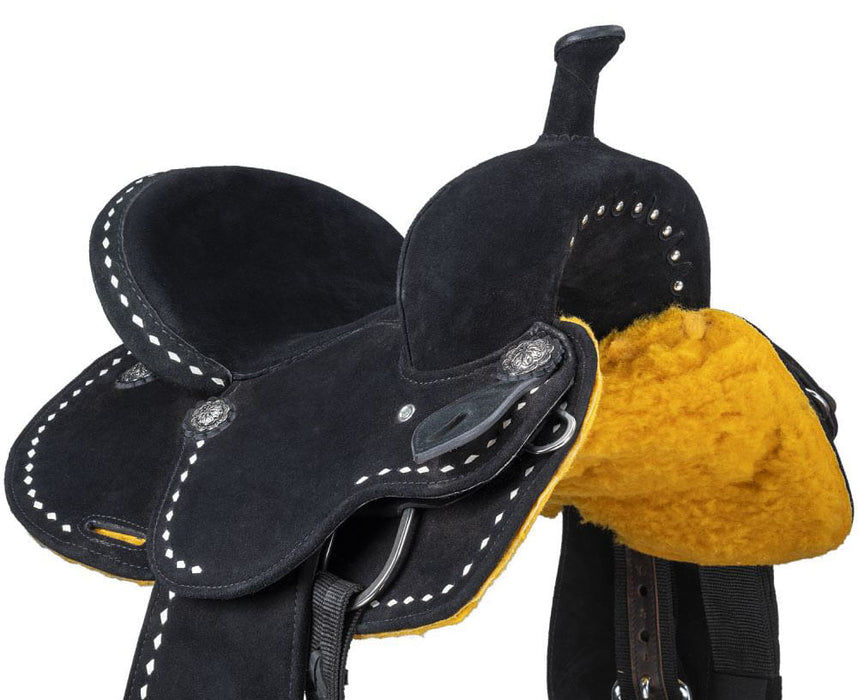 King Series Youth Stratford Suede Barrel Saddle - Black 13 in 