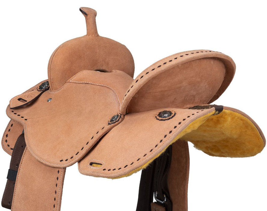 King Series Youth Stratford Suede Barrel Saddle - Natural 13 in 