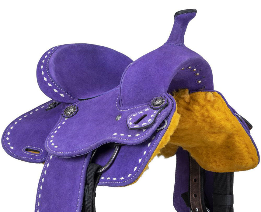 King Series Youth Stratford Suede Barrel Saddle - Purple 13 in 