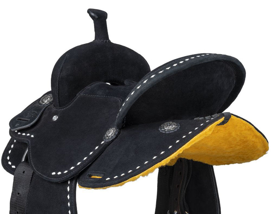 King Series Youth Stratford Suede Barrel Saddle - Black 13 in 