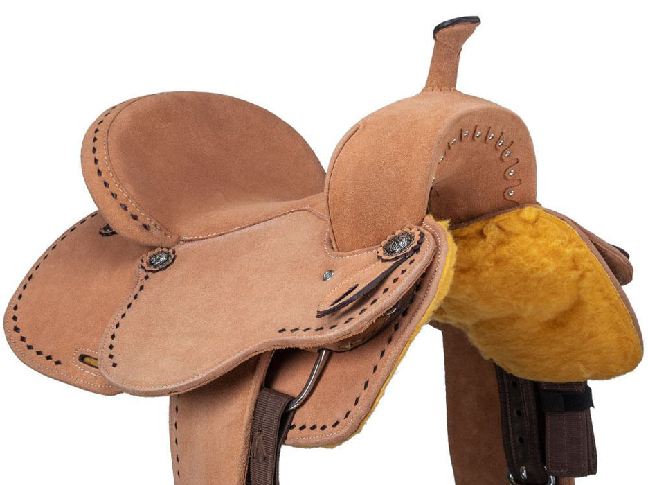 King Series Youth Stratford Suede Barrel Saddle - Natural 13 in 